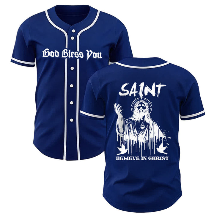 Christianartworkshop Saint Believe In Christ Unisex Baseball Jersey - Marineblau - 5XL - image 19