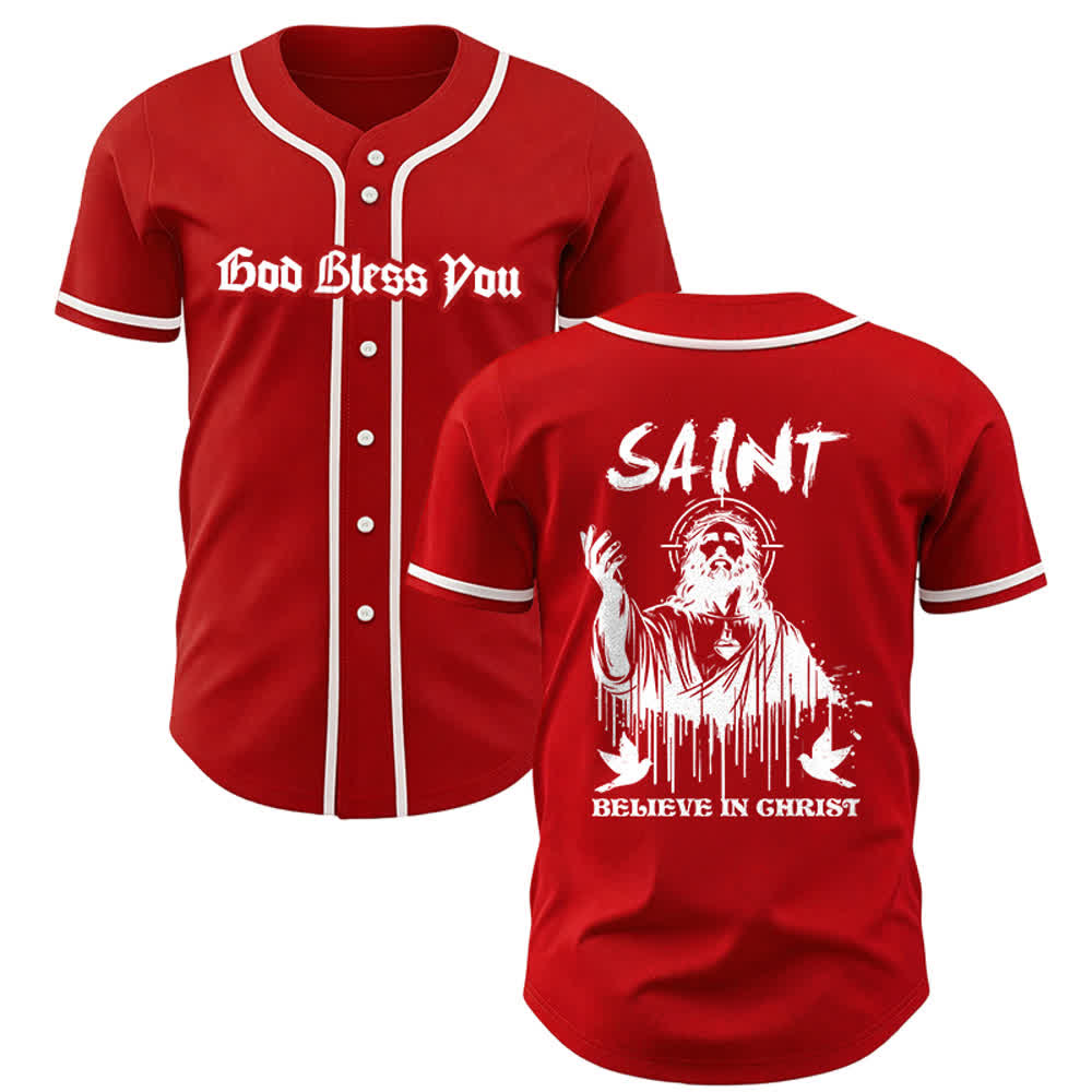 Christianartworkshop Saint Believe In Christ Unisex Baseballtrikot - Rot - 5XL - image 10
