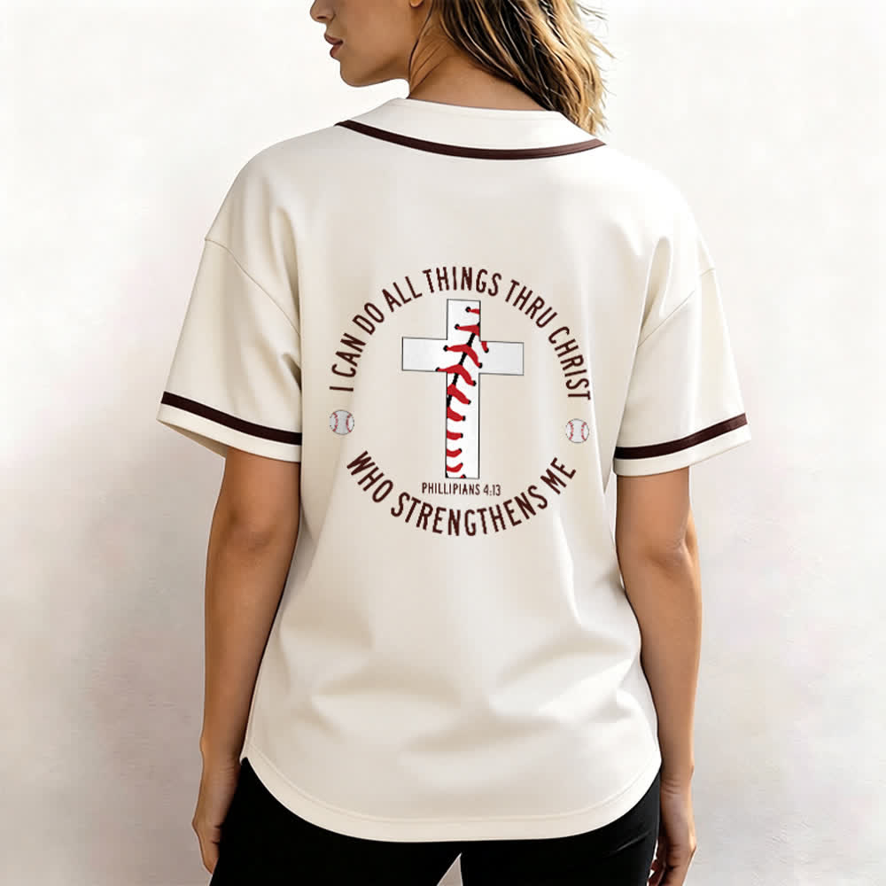 Christianartworkshop Philipper 4,13 Ich kann alles tun Unisex-Baseballtrikot - image 3