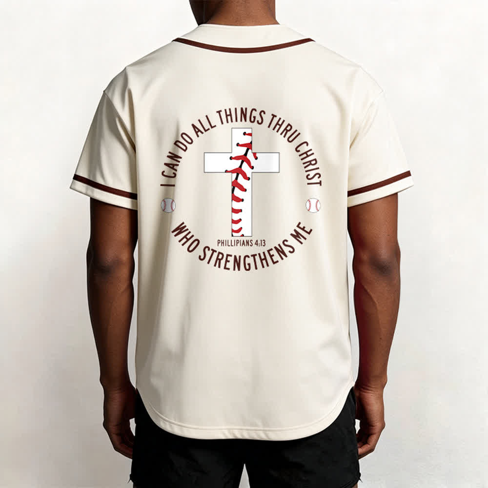 Christianartworkshop Philipper 4:13 Ich kann alles tun Unisex Baseballtrikot - image 1