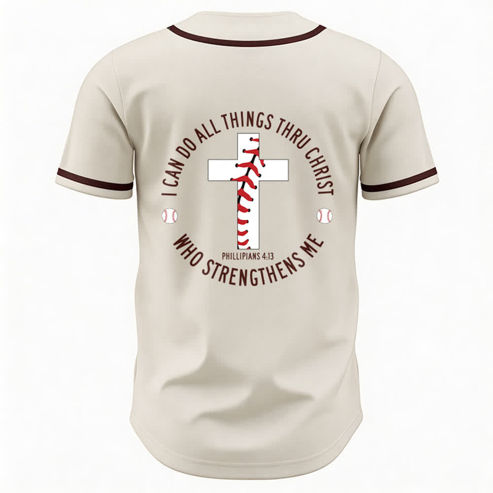 Christianartworkshop Philipper 4:13 Ich kann alles tun Unisex Baseballtrikot - image 5