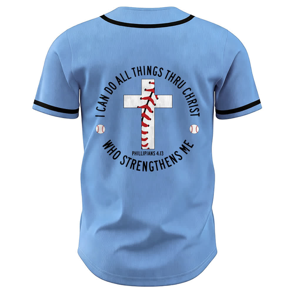 Christianartworkshop Philipper 4,13 Ich kann alles tun Unisex-Baseballtrikot - image 20