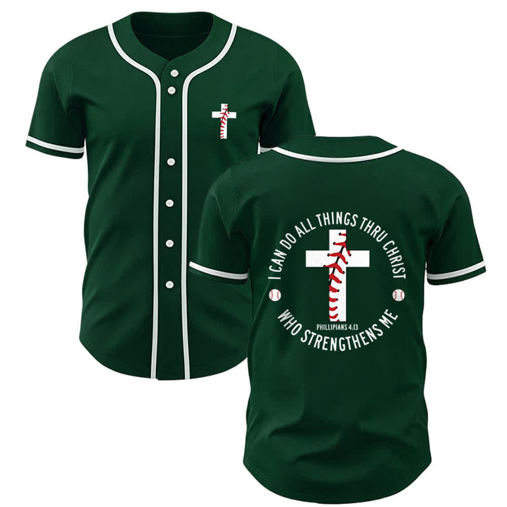Christianartworkshop Philipper 4,13 Ich kann alles tun Unisex-Baseballtrikot - Grün - 5XL - image 25