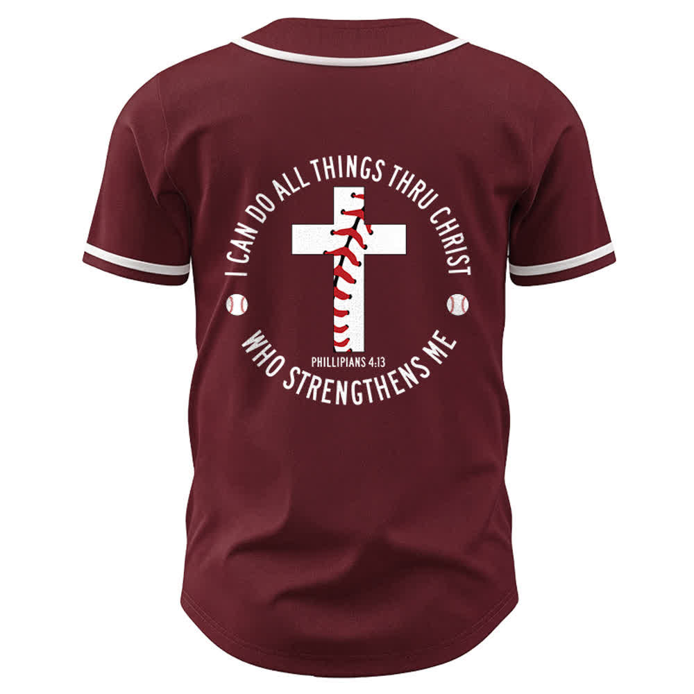 Christianartworkshop Philipper 4,13 Ich kann alles tun Unisex-Baseballtrikot - image 17