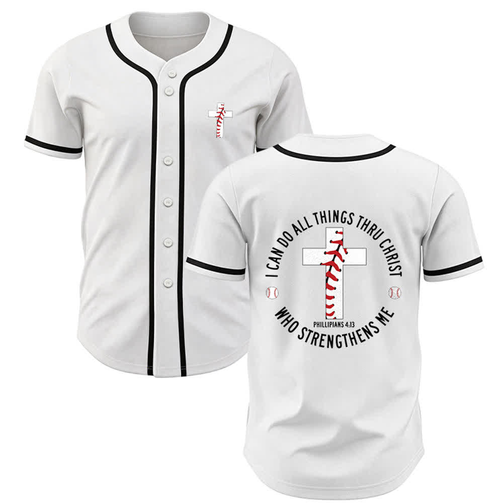 Christianartworkshop Philipper 4,13 Ich kann alles tun Unisex-Baseballtrikot - Weiß - 5XL - image 7