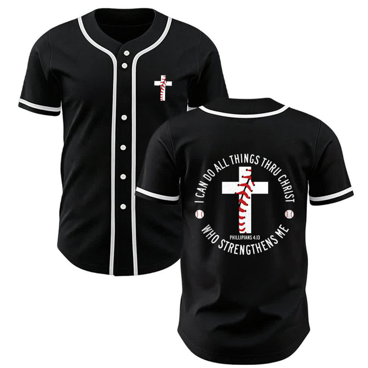 Christianartworkshop Philipper 4,13 Ich kann alles tun Unisex-Baseballtrikot - Schwarz - 5XL - image 10