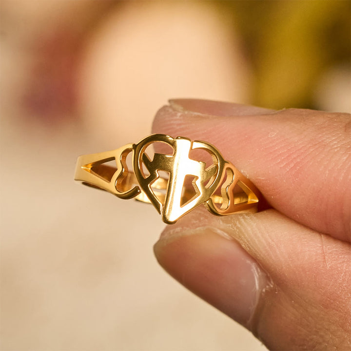 Christianartworkshop Zeitloser Herzkreuz-Ring, verstellbar: Ein Geschenk der Gnade und göttlichen Fürsprache - Golden (Geeignet für US-Größen 6-9) - image 2