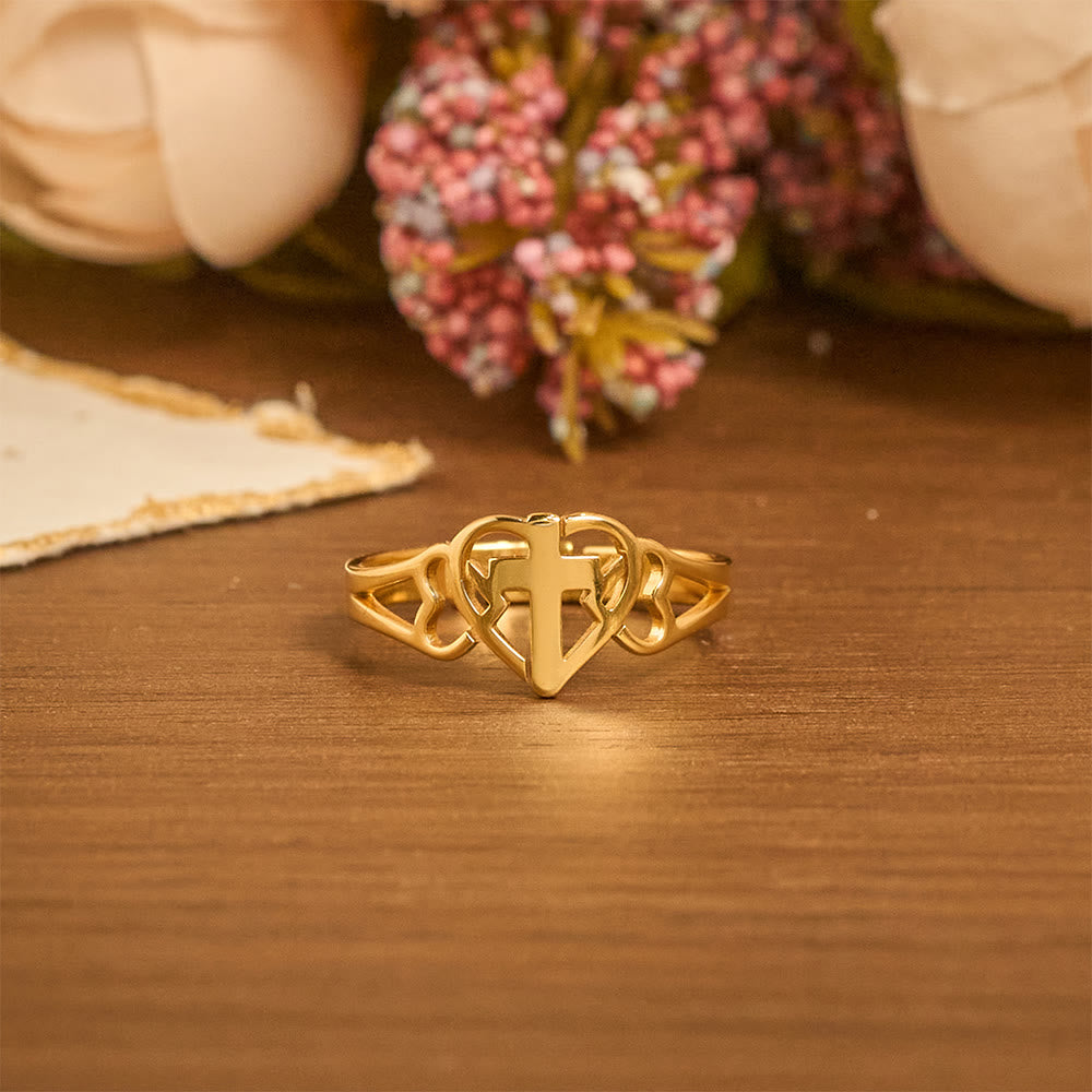 Christianartworkshop Zeitloser Herzkreuz-Ring, verstellbar: Ein Geschenk der Gnade und göttlichen Fürsprache - image 6