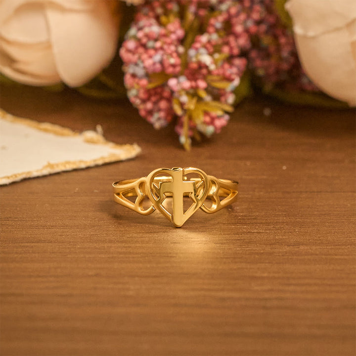 Christianartworkshop Zeitloser Herzkreuz-Ring, verstellbar: Ein Geschenk der Gnade und göttlichen Fürsprache - image 6