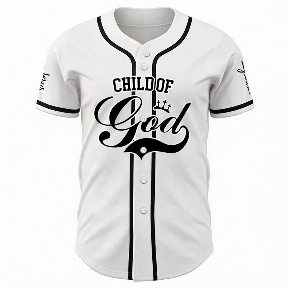 Christianartworkshop Kind Gottes Personalisiertes Namens- und Nummern-Unisex-Baseballtrikot - image 6