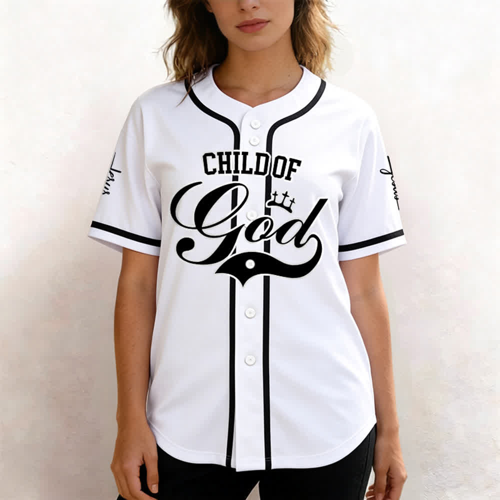 Christianartworkshop Kind Gottes Personalisiertes Namens- und Nummern-Unisex-Baseballtrikot - image 4