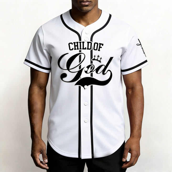 Christianartworkshop Kind Gottes Personalisiertes Namens- und Nummern-Unisex-Baseballtrikot - image 2