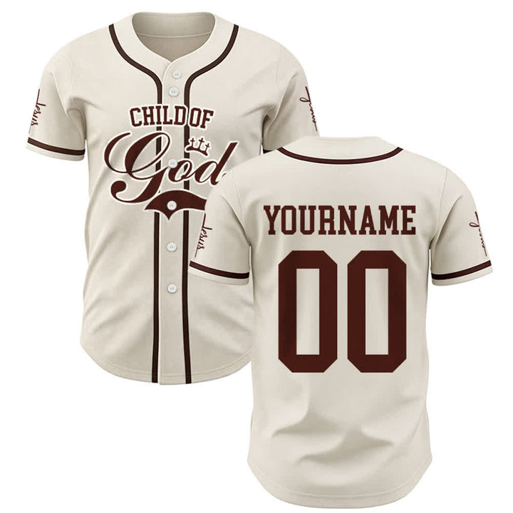 Christianartworkshop Kind Gottes Personalisiertes Namens- und Nummern-Unisex-Baseballtrikot - Aprikose - 5XL - Name & Nummer angepasst - image 26