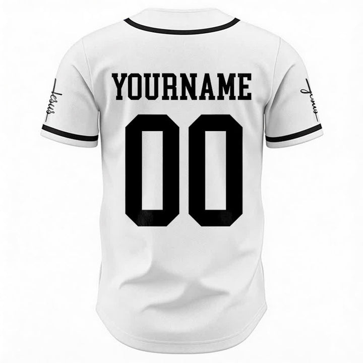 Christianartworkshop Bold Team Jesus Benutzerdefiniertes Namens- und Nummern-Unisex-Baseballtrikot - image 10