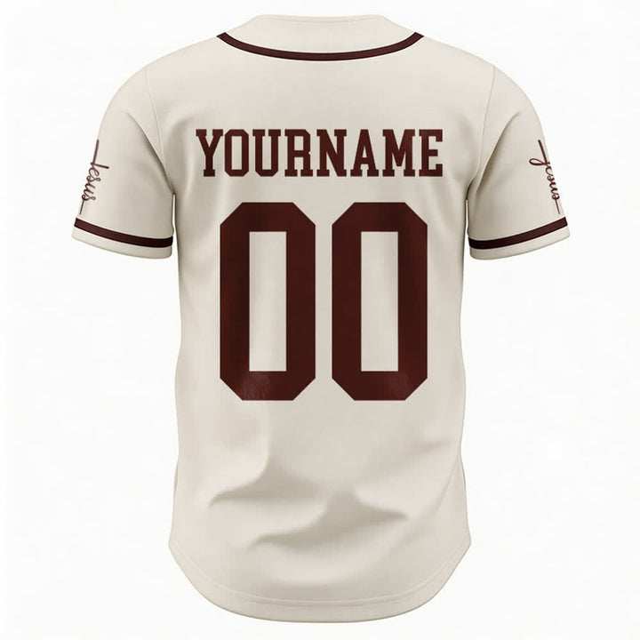 Christianartworkshop Bold Team Jesus Benutzerdefiniertes Namens- und Nummern-Unisex-Baseballtrikot - image 28