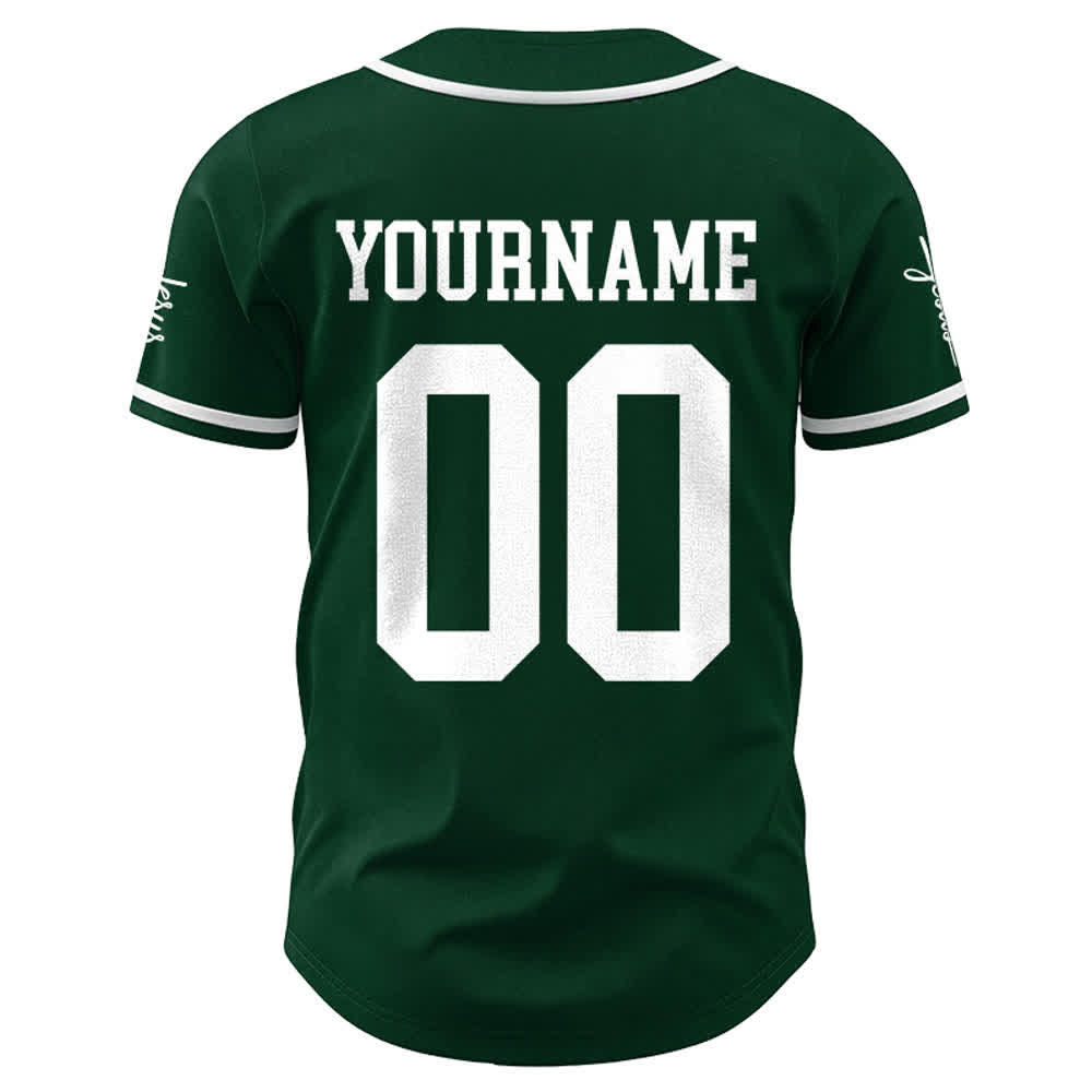 Christianartworkshop Bold Team Jesus Benutzerdefiniertes Namens- und Nummern-Unisex-Baseballtrikot - image 25