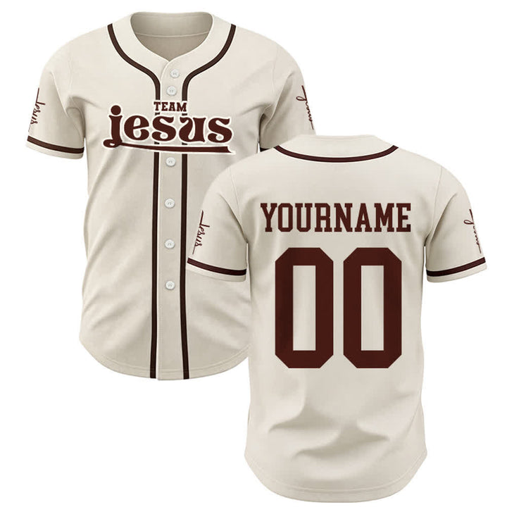 Christianartworkshop Bold Team Jesus Benutzerdefiniertes Namens- und Nummern-Unisex-Baseballtrikot - Aprikose - 5XL - Name & Nummer angepasst - image 26