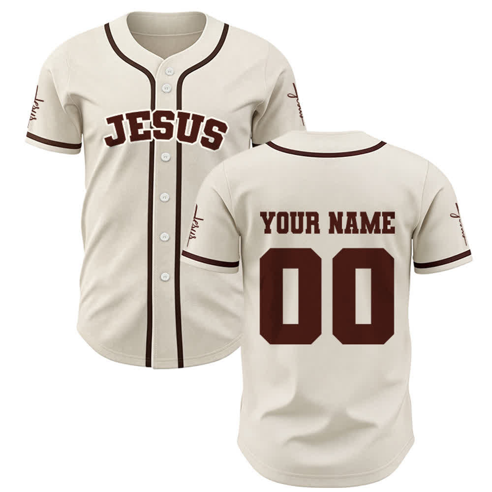 Christianartworkshop Klassisches Jesus Personalisierte Sportbekleidung Unisex Baseballtrikot - Aprikose - 5XL - Name & Nummer angepasst - image 26