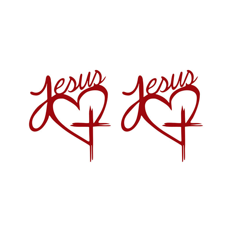 Christianartworkshop Autoaufkleber „Jesus Herz & Kreuz“: Eine sanfte Anregung zum Innehalten und Beten - Rot - Set mit 10 Stück - image 10