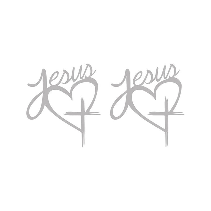 Christianartworkshop Autoaufkleber „Jesus Herz & Kreuz“: Eine sanfte Anregung zum Innehalten und Beten - Silber - Set mit 10 Stück - image 13