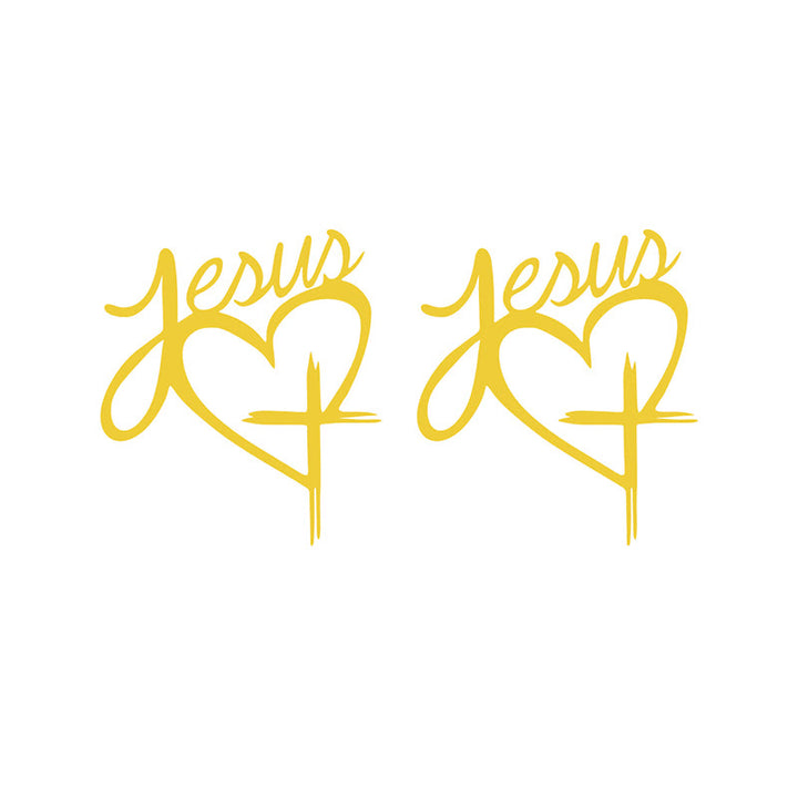 Christianartworkshop Autoaufkleber „Jesus Herz & Kreuz“: Eine sanfte Anregung zum Innehalten und Beten - Gelb - Set mit 10 Stück - image 12
