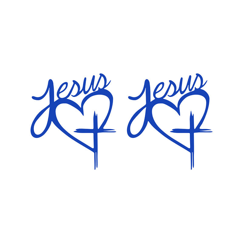 Christianartworkshop Autoaufkleber „Jesus Herz & Kreuz“: Eine sanfte Anregung zum Innehalten und Beten - Blau - Set mit 10 Stück - image 9