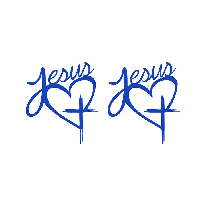 Christianartworkshop Autoaufkleber „Jesus Herz & Kreuz“: Eine sanfte Anregung zum Innehalten und Beten - Blau - Set mit 10 Stück - image 9