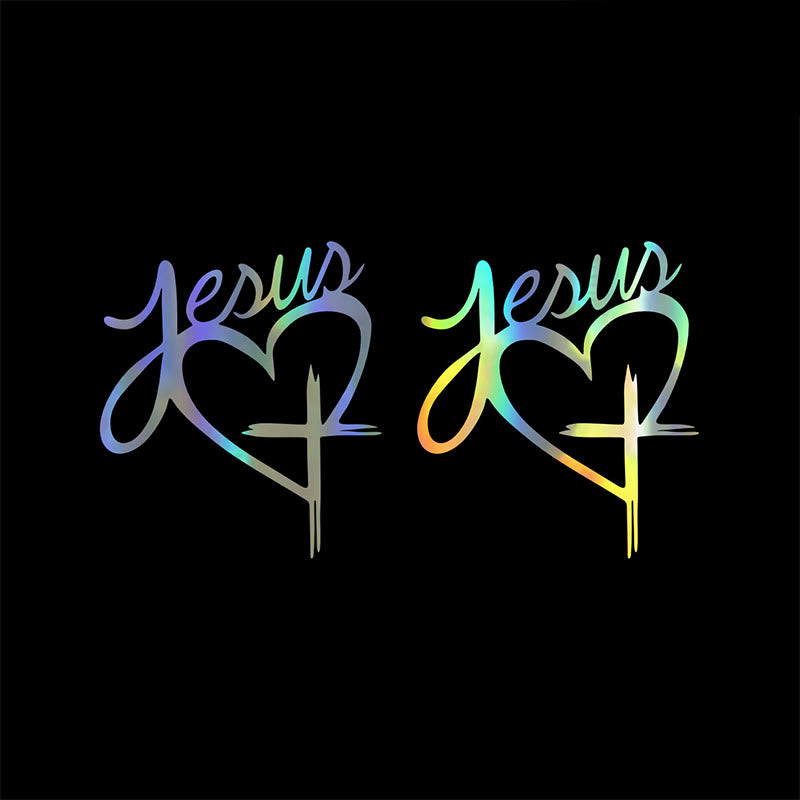 Christianartworkshop Autoaufkleber „Jesus Herz & Kreuz“: Eine sanfte Anregung zum Innehalten und Beten - Laser - Set mit 10 Stück - image 8