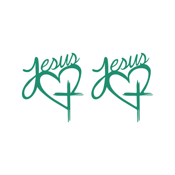 Christianartworkshop Autoaufkleber „Jesus Herz & Kreuz“: Eine sanfte Anregung zum Innehalten und Beten - Grün - Set mit 10 Stück - image 11