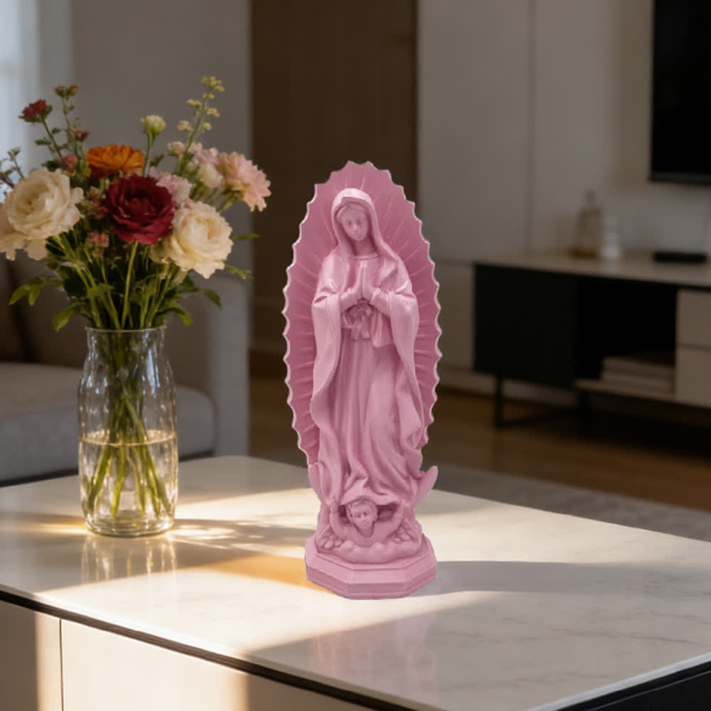 Moderne Statue der Jungfrau von Guadalupe von Christianartworkshop : Christliche Ästhetik für Ihr Zuhause - Rosa - image 19