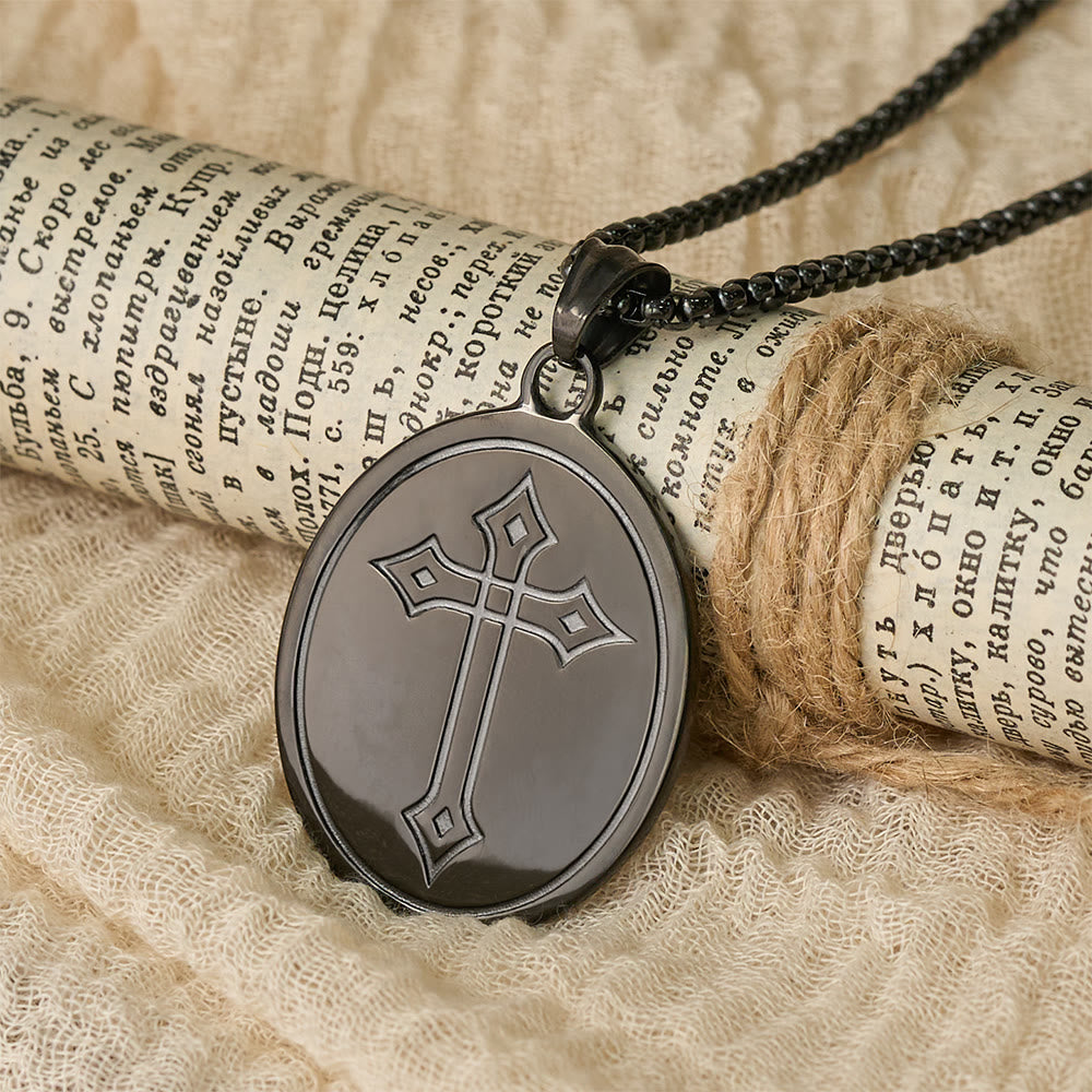 Christianartworkshop Dreifarbige, doppelseitige Medaillonkette mit heiligem Herzen und Kreuz: Symbol der göttlichen Liebe - image 9