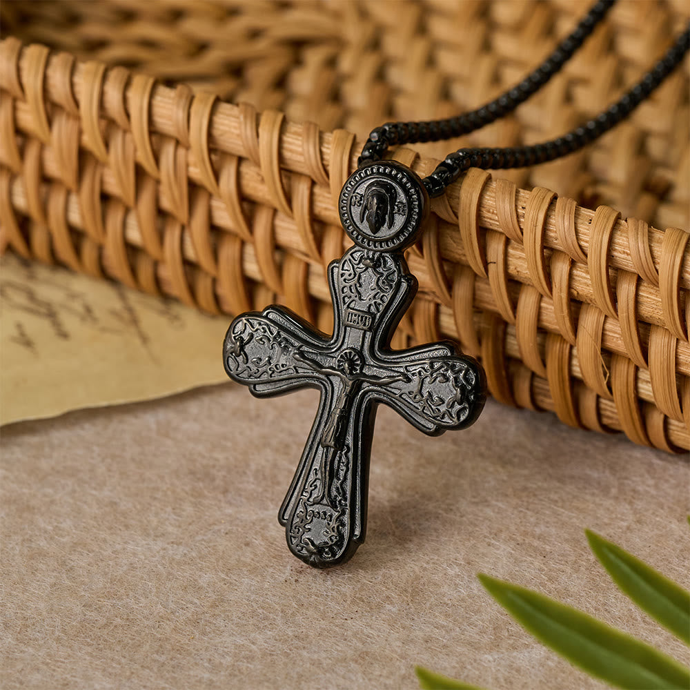 Christianartworkshop Orthodoxe Kruzifix-Halskette: Symbol der Erlösung und der heiligen Andacht - Schwarz - image 5