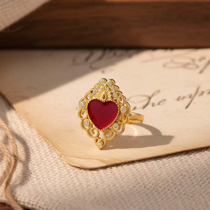 Christianartworkshop Ringkollektion „Heiliges Herz“ in verschiedenen Designs: Symbol der göttlichen Liebe - Sacred Heart C (Von US 7 - US 9) - image 7