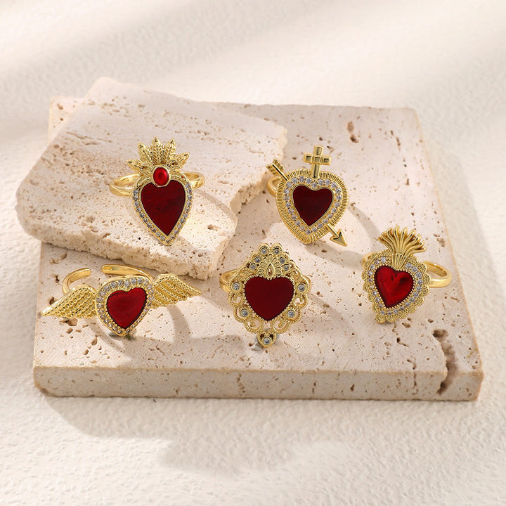 Christianartworkshop Ringkollektion „Heiliges Herz“ in verschiedenen Designs: Symbol der göttlichen Liebe - image 1