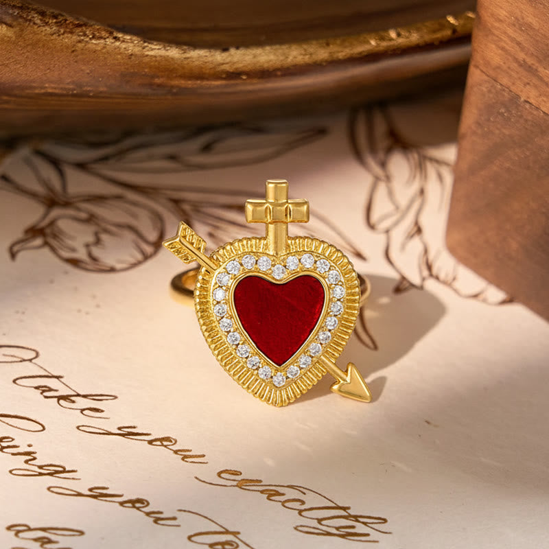 Christianartworkshop Ringkollektion „Heiliges Herz“ in verschiedenen Designs: Symbol der göttlichen Liebe - Sacred Heart A (von US 7 - US 9) - image 2
