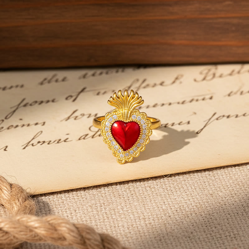 Christianartworkshop Ringkollektion „Heiliges Herz“ in verschiedenen Designs: Symbol der göttlichen Liebe - Sacred Heart D (Von US 7 - US 9) - image 8