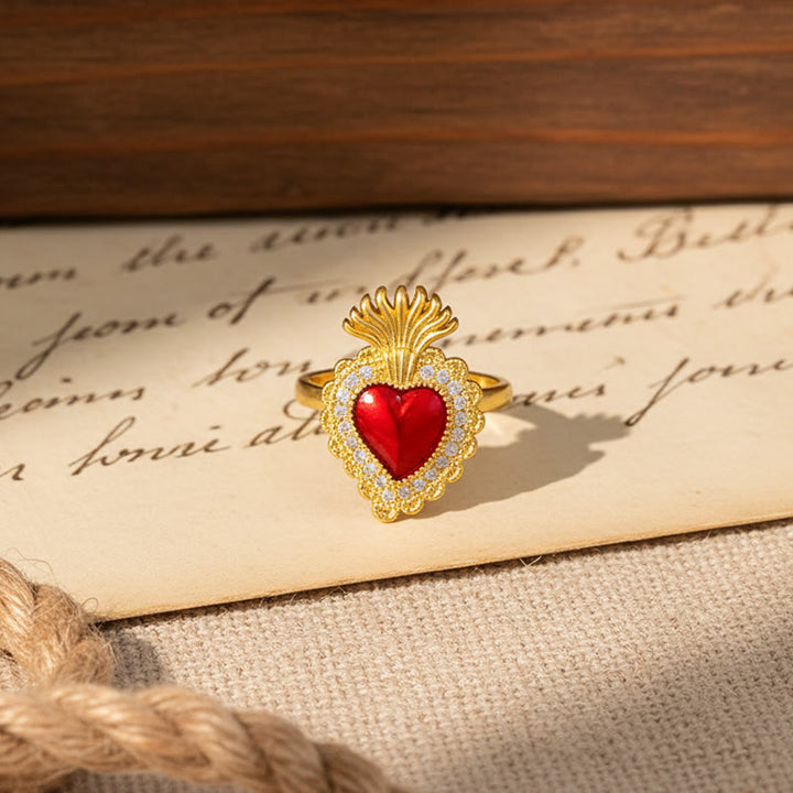 Christianartworkshop Ringkollektion „Heiliges Herz“ in verschiedenen Designs: Symbol der göttlichen Liebe - Sacred Heart D (Von US 7 - US 9) - image 8