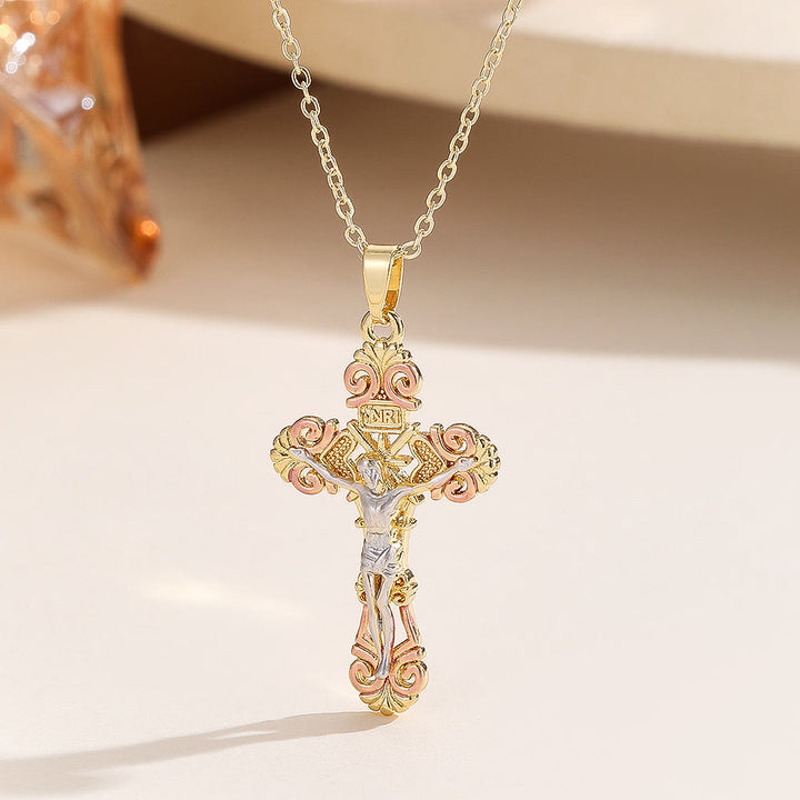 Christianartworkshop Verzierte Halskette mit Zirkonia-Kreuz: Symbol der erlösenden Liebe Christi - image 2