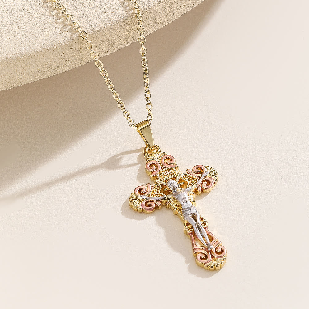 Christianartworkshop Verzierte Halskette mit Zirkonia-Kreuz: Symbol der erlösenden Liebe Christi - image 5