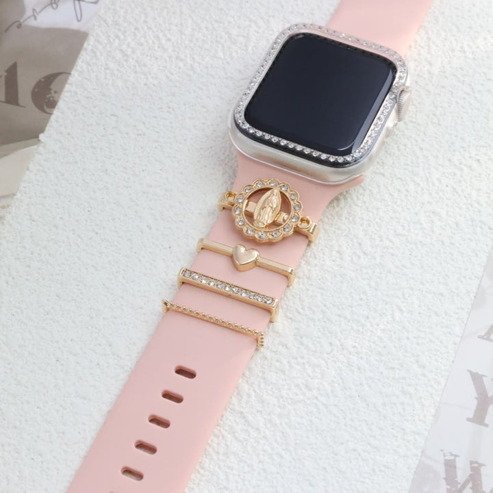 Christianartworkshop Unserer Lieben Frau Zirkonia iWatch Armband-Charm-Set: Trage das Licht der marianischen Liebe - Golden - image 8