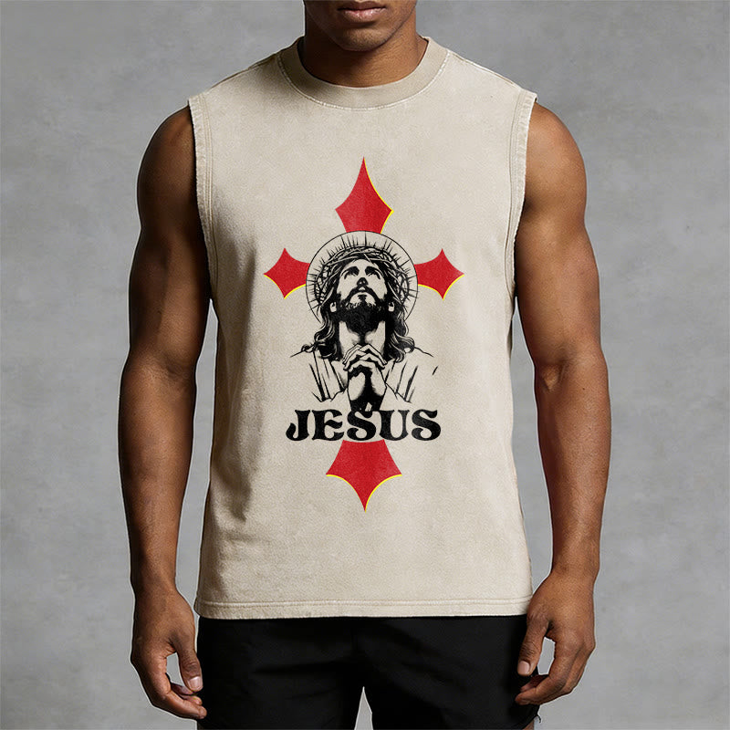 Christianartworkshop JESUS ​​Unisex-Tanktop (gewaschen) - image 1