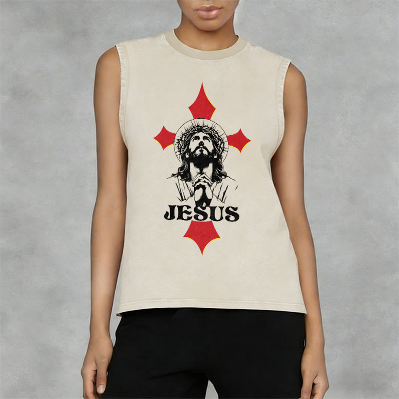 Christianartworkshop JESUS ​​Unisex-Tanktop (gewaschen) - image 2
