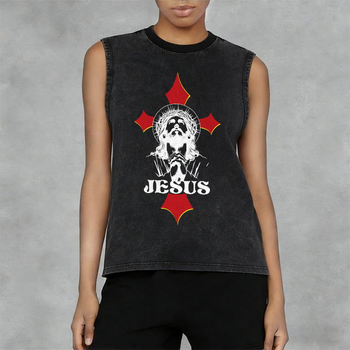 Christianartworkshop JESUS ​​Unisex-Tanktop (gewaschen) - image 5