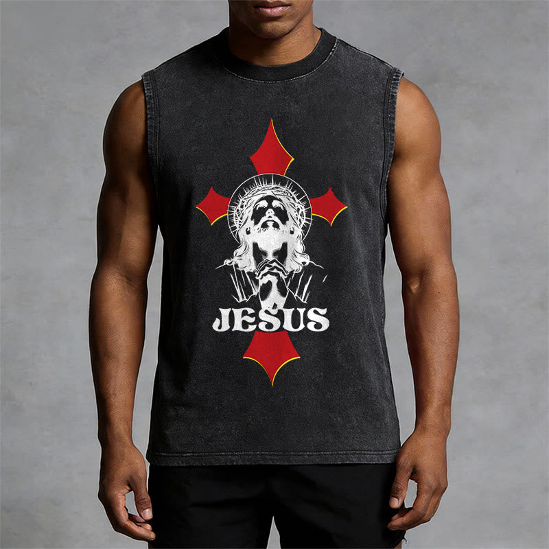 Christianartworkshop JESUS ​​Unisex-Tanktop (gewaschen) - image 4