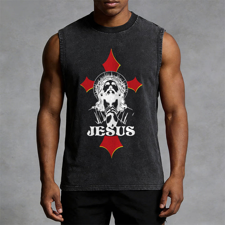 Christianartworkshop JESUS ​​Unisex-Tanktop (gewaschen) - image 4