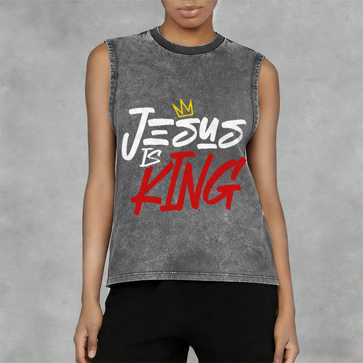 Christianartworkshop JESUS ​​IS KING Unisex-Tanktop (gewaschen) - image 14