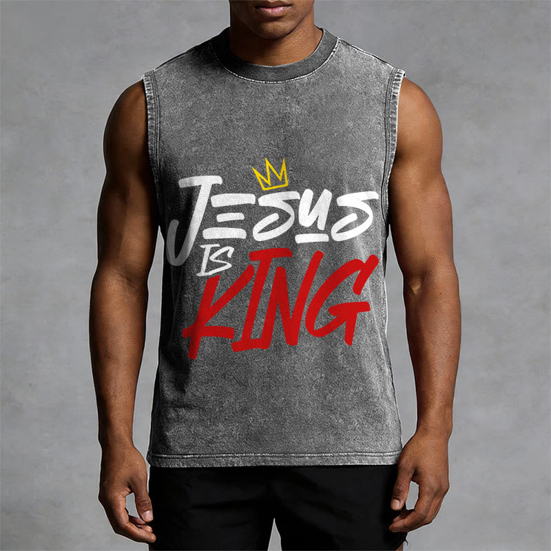 Christianartworkshop JESUS ​​IS KING Unisex-Tanktop (gewaschen) - image 13