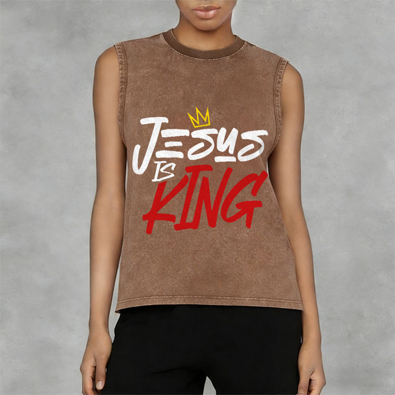 Christianartworkshop JESUS ​​IS KING Unisex-Tanktop (gewaschen) - image 11