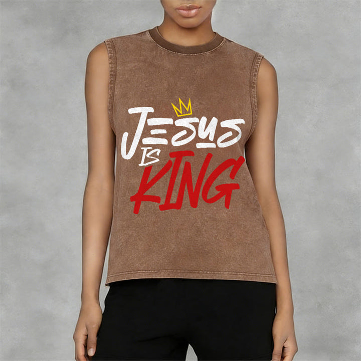 Christianartworkshop JESUS ​​IS KING Unisex-Tanktop (gewaschen) - image 11