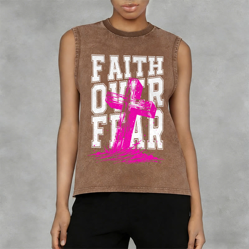 Christianartworkshop GLAUBE ÜBER ANGST Unisex-Tanktop (gewaschen) - image 5